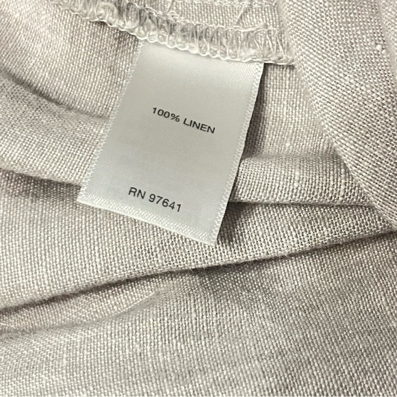 J. Jill Love Linen Elastic Waistband Pull-up Wide Leg Pants 100% Linen Taupe 1X - Picture 5 of 9